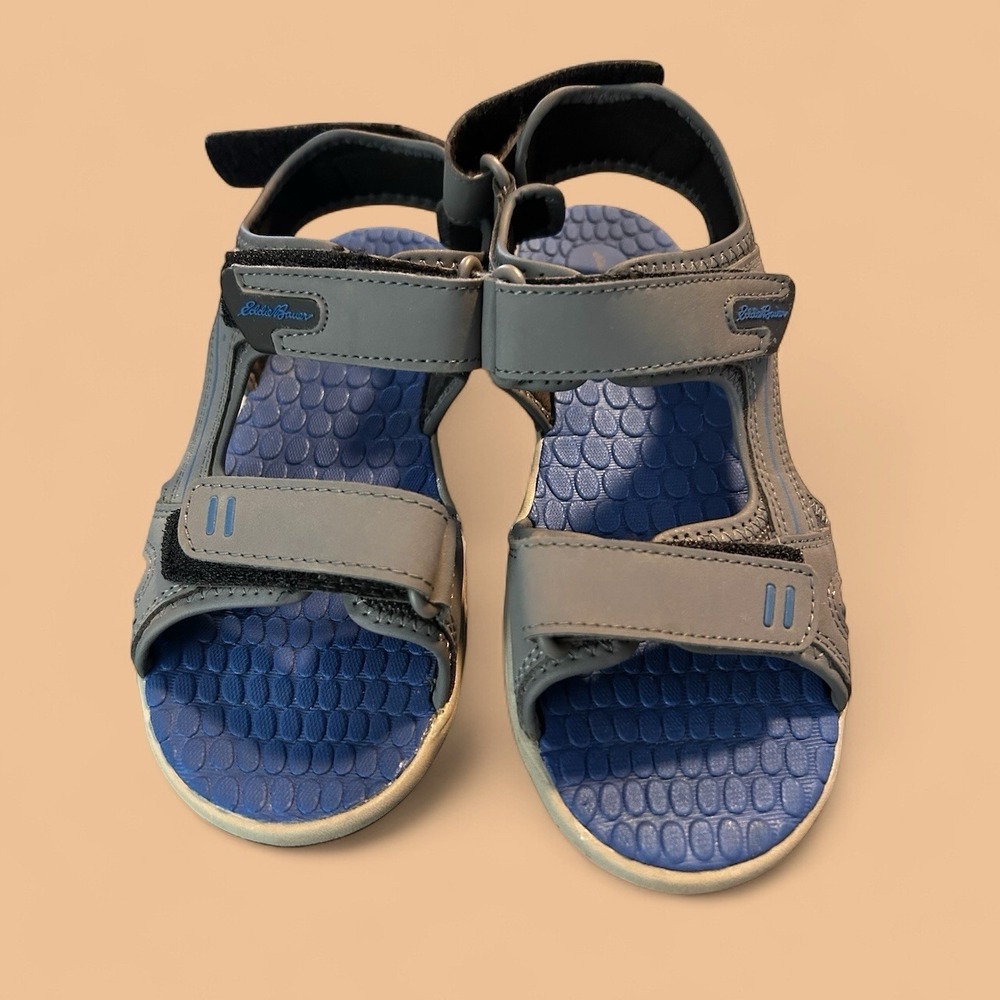 Eddie Bauer Rocky Blue Gray Adjustable Strap River‎ Sandals Size 4Y USA